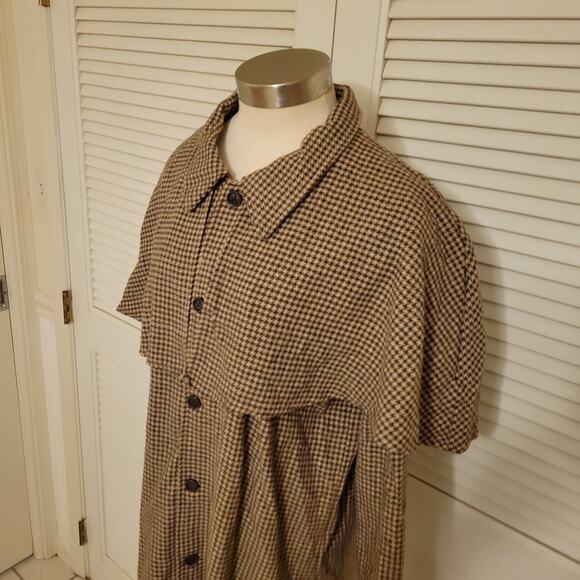 Detective Houndstooth Cape Coat Dark Academia Halloween Unisex L - Picture 2 of 7
